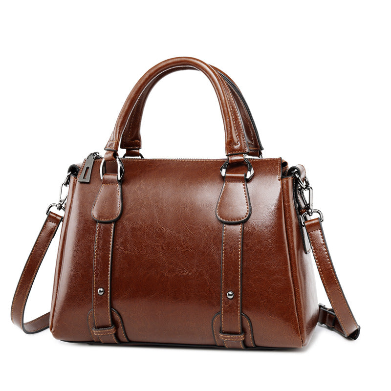 Large capacity female bag bag new handbag fashion leather female bag cowhide ladies shoulder female bag