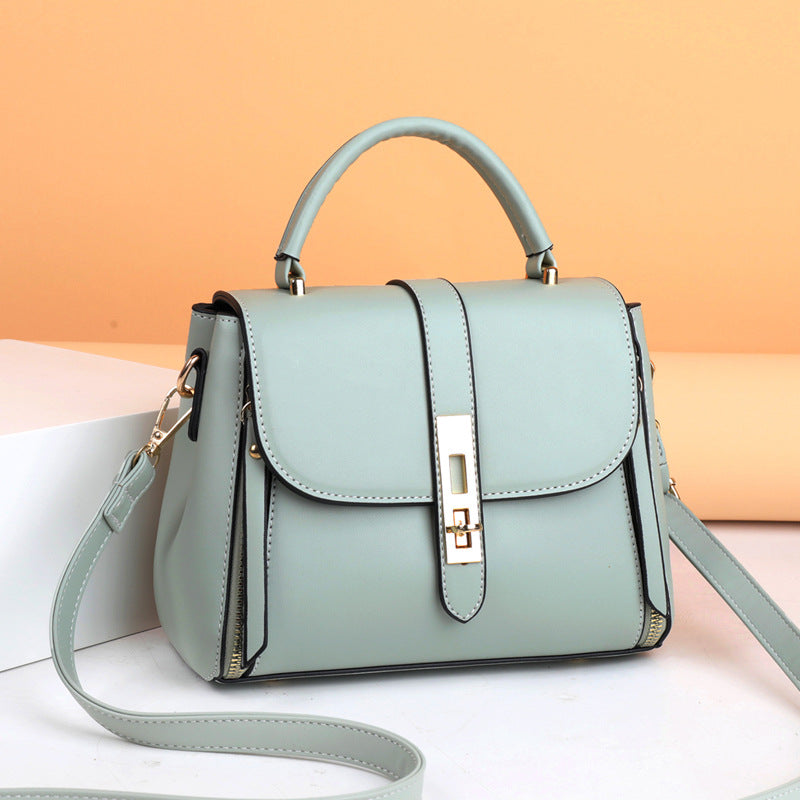 Bag female new retro fashion shoulder bag soft leather middle-aged handbag crossbody bag lady bag