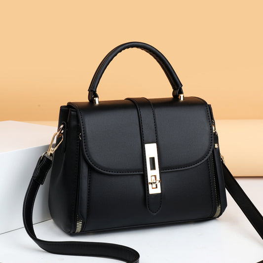 Bag female new retro fashion shoulder bag soft leather middle-aged handbag crossbody bag lady bag