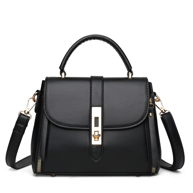 Bag female new retro fashion shoulder bag soft leather middle-aged handbag crossbody bag lady bag