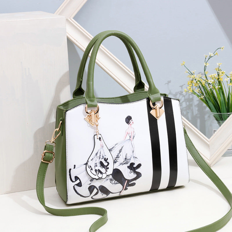 New fashion Korean version of the trend of single shoulder cross bag fashion casual women's bag print handbag